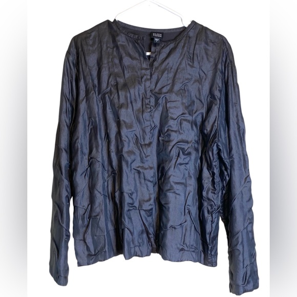 Eileen Fisher Jackets & Blazers - Eileen Fisher Silk Pleated Puffy Cardigan Jacket Women’s Size L